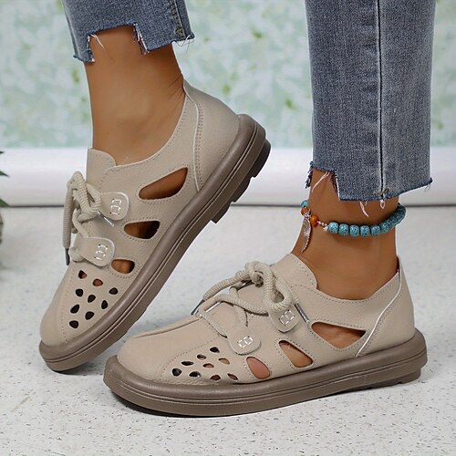 scarpe basse da donna allacciate scarpe basse dal design scavato scarpe casual da esterno comode scarpe basse