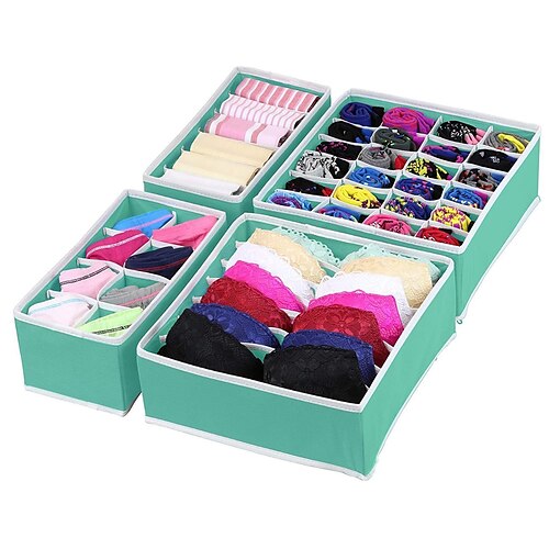 Divisore organizer per cassetti biancheria intima calzini 4 pezzi, organizzatore cassetto cassettiera lavabile ulg organizer per armadio pieghevole in