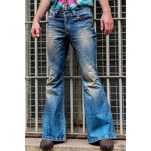 Anni '60 Hippie Anni '70 Discoteca Pantalone Pantaloni a campana Hippie Da discoteca Taglie forti Per uomo Mascherata Festa / Serata Pantaloni