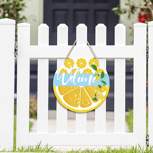 1pc summer watermelon hanging door sign watermelon door hanger wood welcome sign for front door home hanging door plaque sign summer front door crown 