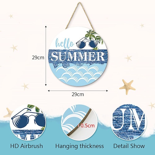 1pc summer watermelon hanging door sign watermelon door hanger wood welcome sign for front door home hanging door plaque sign summer front door crown 