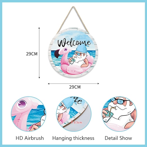1pc summer watermelon hanging door sign watermelon door hanger wood welcome sign for front door home hanging door plaque sign summer front door crown 