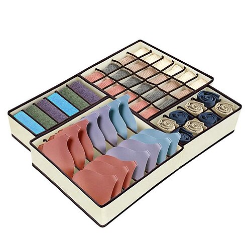 Divisore organizer per cassetti biancheria intima calzini 4 pezzi, organizzatore cassetto cassettiera lavabile ulg organizer per armadio pieghevole in