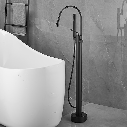 Rubinetto vasca - minimalista Galvanizzato Autoportante Valvola in ceramica Bath Shower Mixer Taps