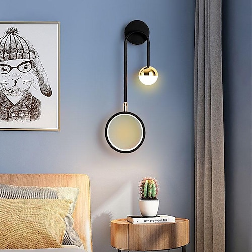 lightinthebox lampade da parete a led 13w lampada a led nera moderna semplicità illuminazione interna creativa luci da parete rotazione di 180 gradi p