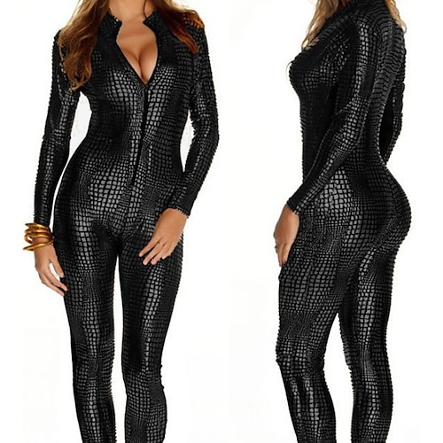 Costumi zentai Tutina aderente Tute aderenti Cater Ragazza motociclista Per adulto Costumi Cosplay Tinta unita Cosplay Per donna Pelle di serpente Ani