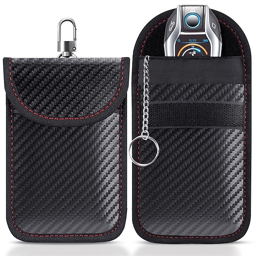 lanpard faraday borsa per portachiavi (confezione da 2) faraday cage protector car rfid signal blocking key fob protector doppi strati di schermatura 