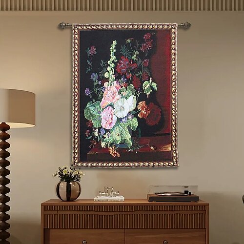 arazzo tessuto jacquard gobelin aubusson arte da parete appeso telaio aubusson tessuto di cotone riproduzione di un grande arazzo barocco rococò fiori