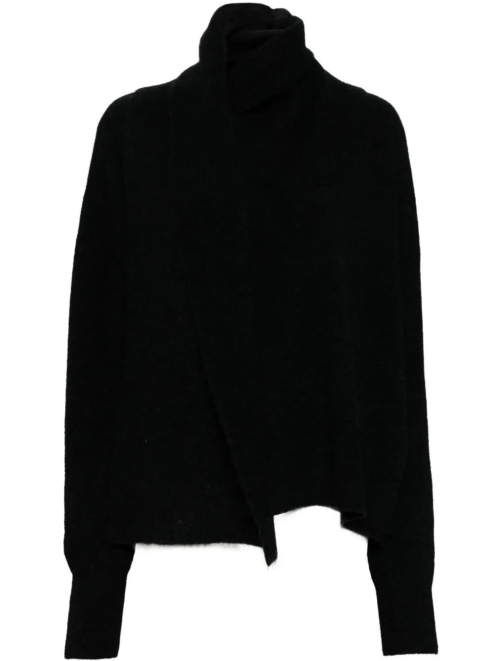 TOTEME draped scarf jumper - Nero