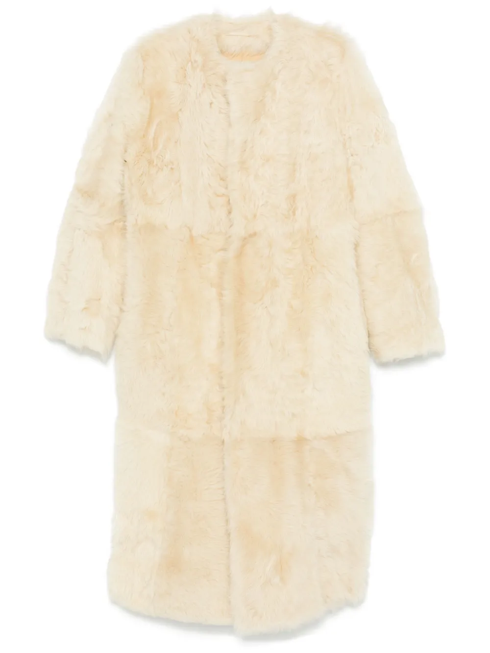 TOTEME silky shearling coat - Toni neutri