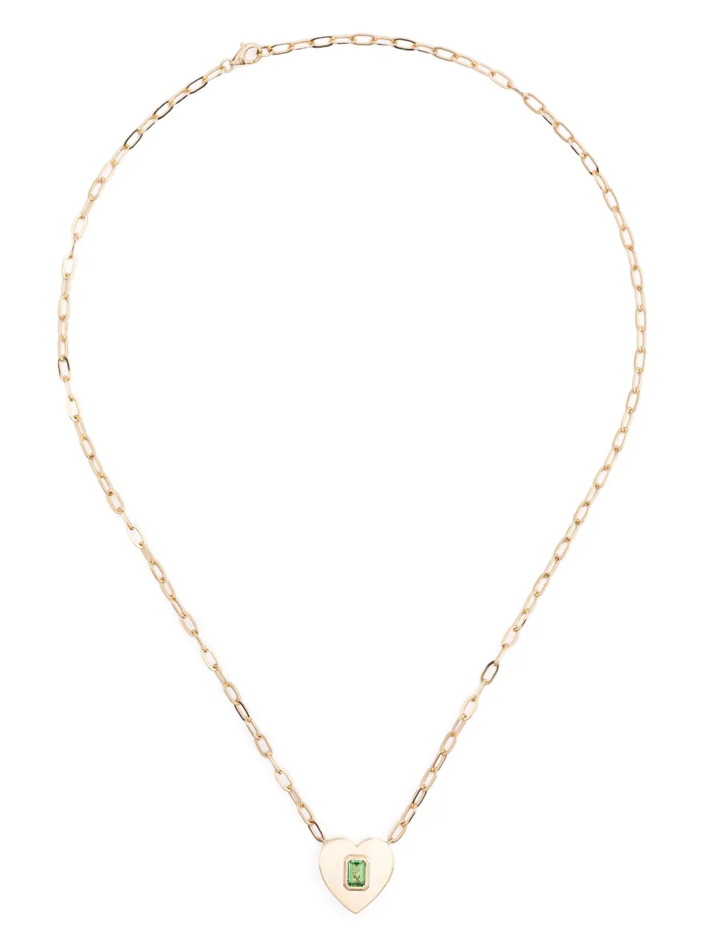 Roxanne First 14kt yellow gold Heart green garnet necklace - Oro