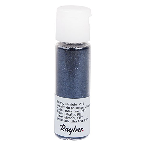Rayher 39420387 Flitter, Ultra Fine, In Pet, Flaconcino Da 20 Ml, Blu Notte