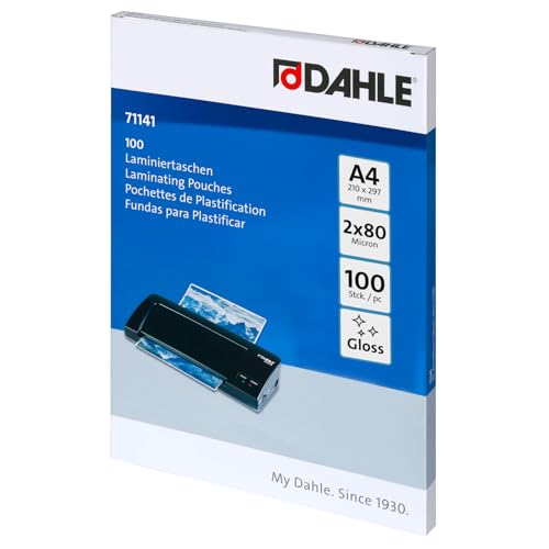 Dahle Bürotechnik Laminazione Pouch Din A4 Dahle 71141, 80 Micron, 216 X 303 A4 80 Micron