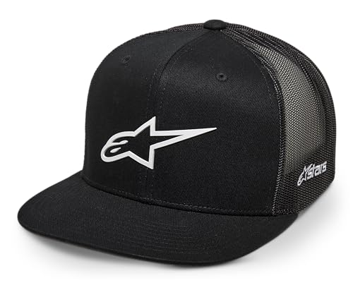 Alpinestars 3D Ageless Trucker Hat Berretto Da Baseball Cappello Trucker Con Visiera Piatta E Chiusura A Scatto Snapback Cappellino Uomo Nero/Bianco T