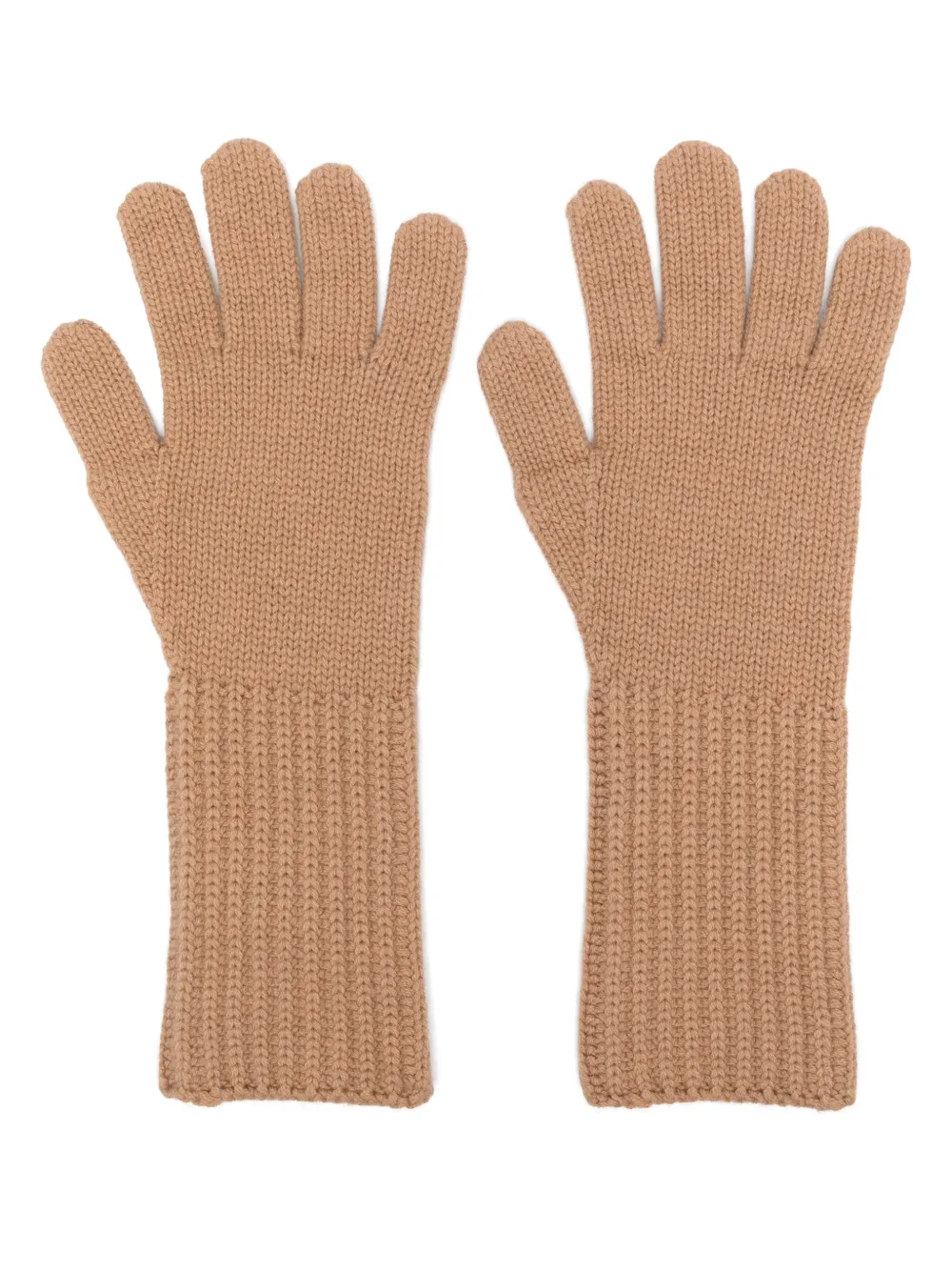 Fabiana Filippi ribbed-knit gloves - Marrone