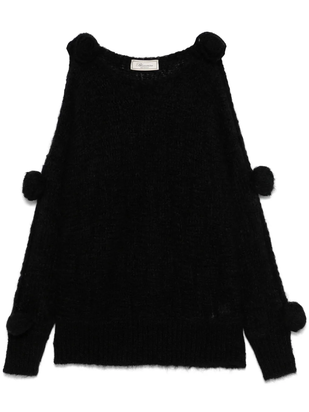 Blumarine floral-appliqué sweater - Nero
