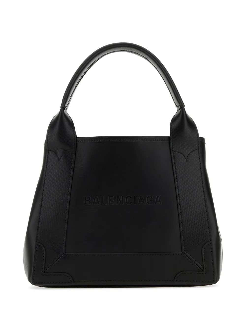 Balenciaga Borsa tote in pelle con logo goffrato - Nero