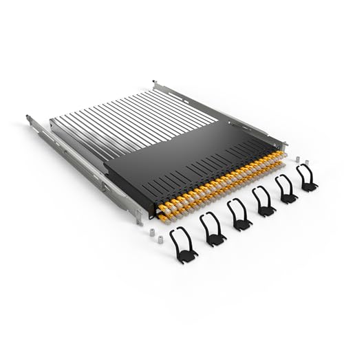 Patchbox® Plus+ Cat.6A - Pannello Patch A 24 Porte Con Sistema Di Gestione Dei Cavi Retrattile Per Rack Da 19", Include Cavi Piatti E Cassette Da 10 G