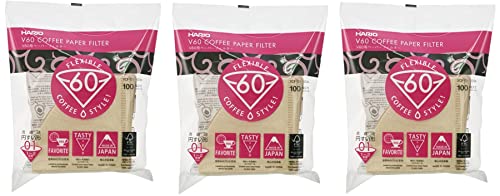 Hario Box Of Paper Filter For 01 Dripper, 7.1 By 2.1 By 8.3-Inch, 100 Sheets, Misarashi,Value Set Of (Total 300 Sheets) By Hario