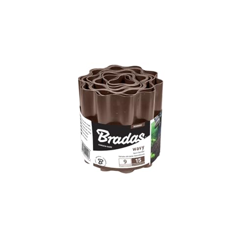Bradas Obfb 0920 - Bordo Per Aiuola, 9 M X 20 Cm, Colore: Marrone, 20 X 20 X 20 Cm