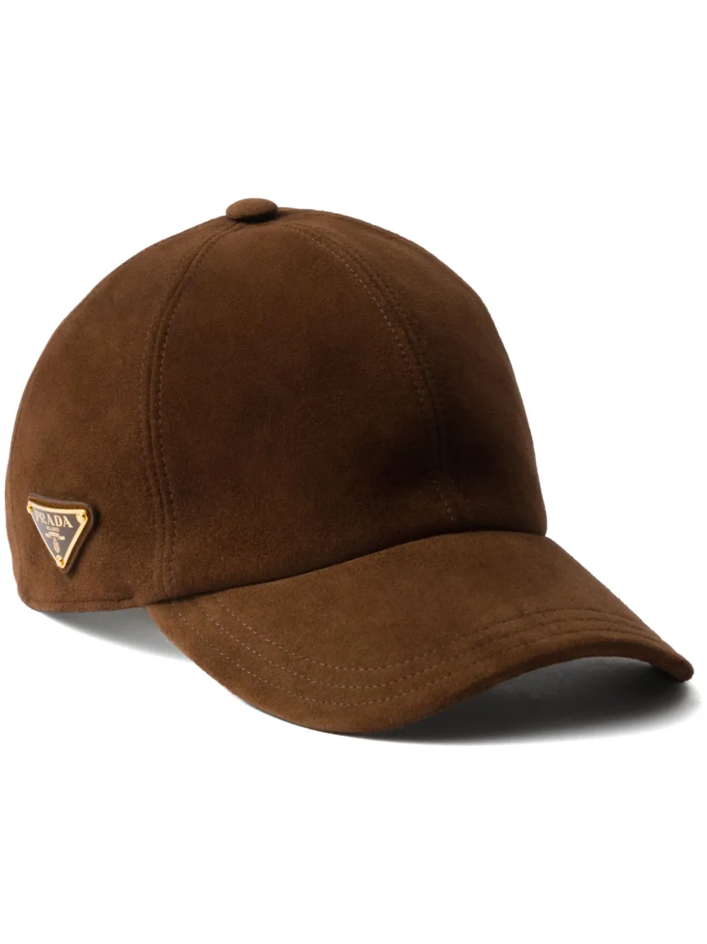 Prada Suede baseball cap - Marrone