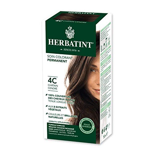 Herbatint Gel Colorante Permanente 4C Castano Cenere, 135Ml