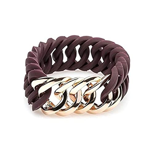 Therubz Pulsera 100467 Rojo Silicona Acero Inoxidable Dorado Acero/Silicona, Misura Unica, Metallo Non Pregiato, Senza Gemstone