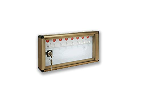 Alubox Bacheca Portachiavi Da Parete In Alluminio 30X5X14 Cm Porta Chiavi Da Muro Per Casa Interno O Esterno Protetto Made In Italy Con 8 Ganci Numera