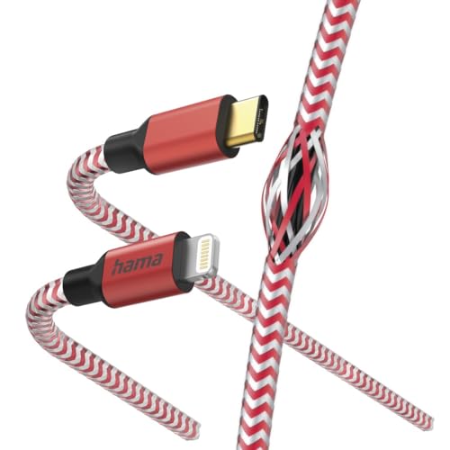 Hama Cavo Di Ricarica "Reflective" Usb C A Lightning, Nylon, 1,5 M (Cavo Di Ricarica Iphone, Cavo Lightning, Iphone 14 13 12 11 Pro Max Plus Mini Se X
