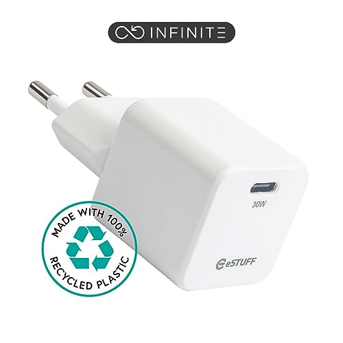 Estuff Infinite Usb-C Charger Eu Pd 30W Gan. 1 X Usb-C. White, My1W2Zm/A (30W Gan. 1 X Usb-C. White. Recycled Plastic)