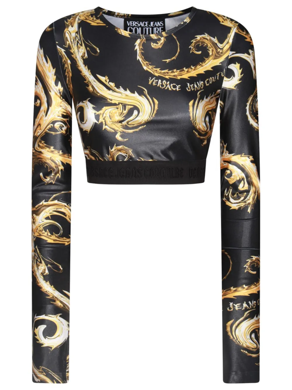 Versace Jeans Couture Barocco cropped top - Nero