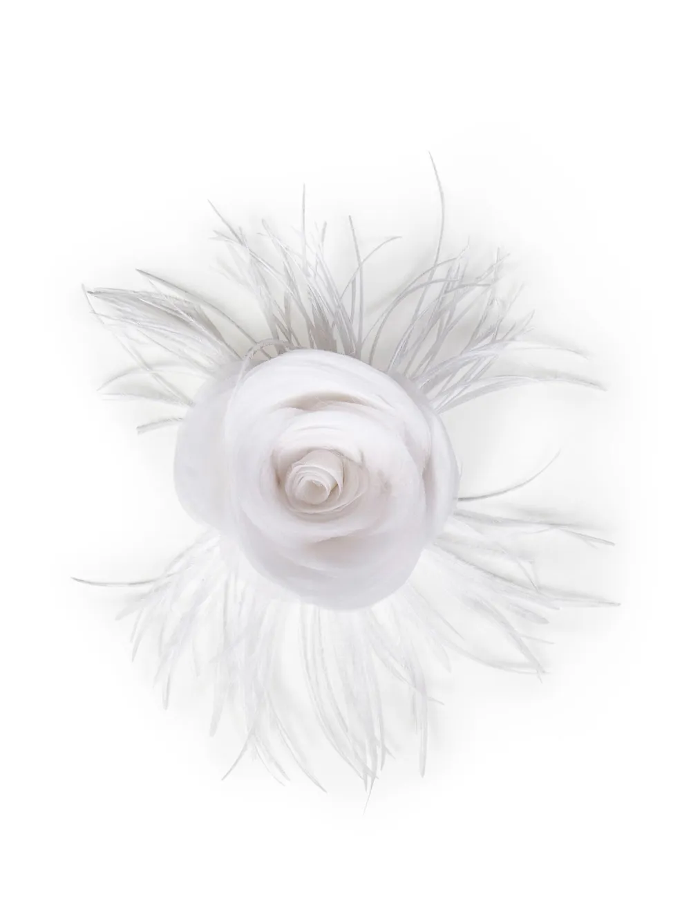 ROOM76 3D georgette rose brooch - Bianco