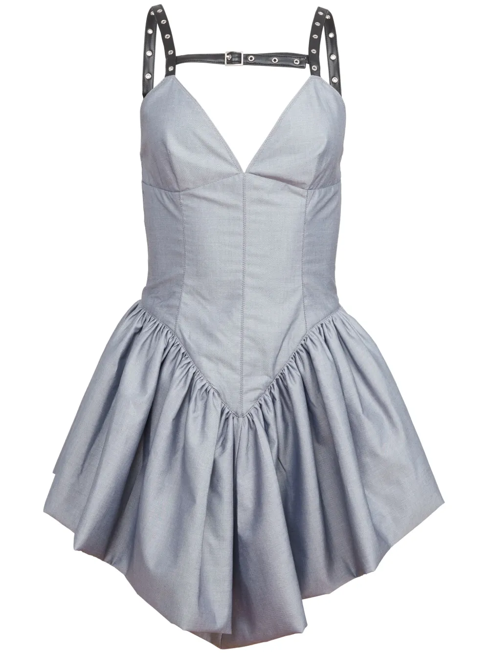 Fleur Du Mal poplin mini dress - Grigio