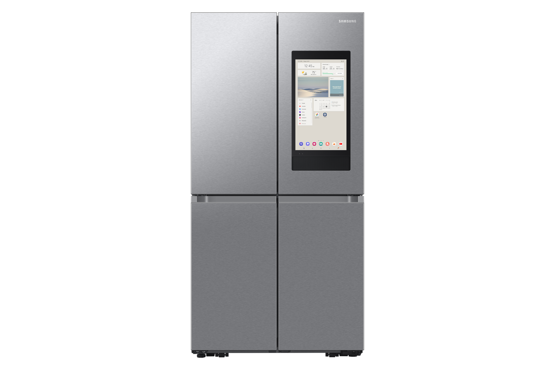 Frigorifero 4 Porte Samsung Family Hub&trade; AI con Beverage Center&trade; 636L RF65DG9H0ESREF, Inox Spazzolato