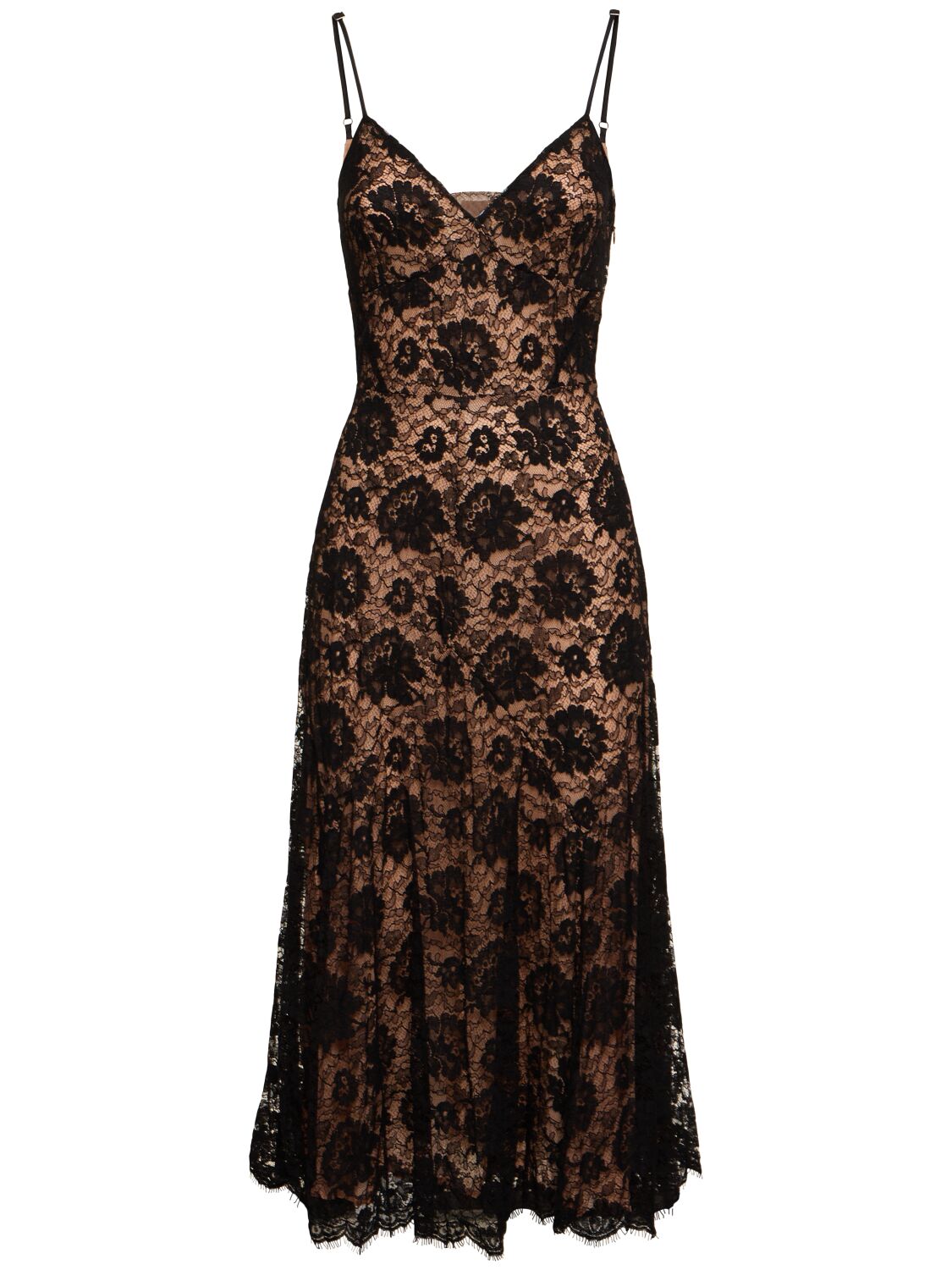 Crushed Dance Floral Lace Slip Dress