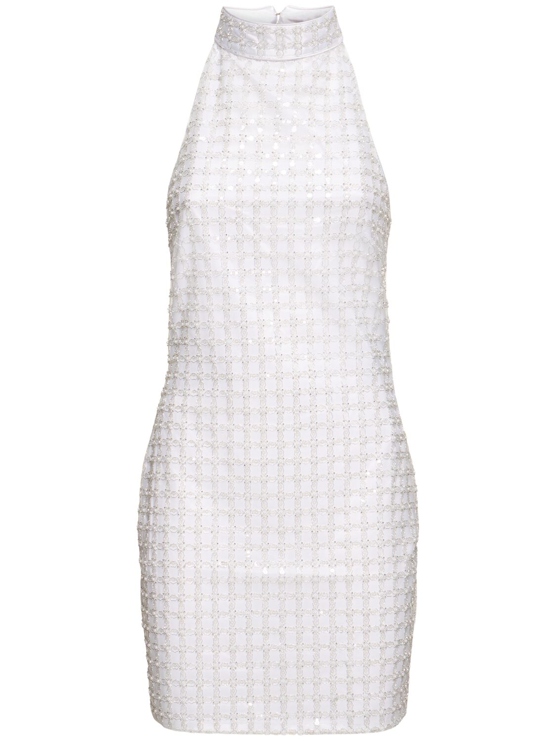 Beaded Halter Neck Mini Dress