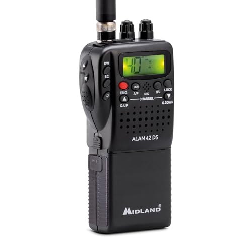 Midland Alan 42 Ds Powerbundle Cb Multi Band Am/Fm Cb - Radio E Batteria Al Litio Commutabile A Qualsiasi Europ; Standard Nazionale, Presa Accessori A