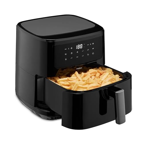 Friggitrice Ad Aria Calda Medion P10 Xl (Cestello Xxl Da 6,8 Litri, 2.150 Watt, Due Elementi Riscaldanti In Acciaio Inox, Segnale Acustico Per Scuoter