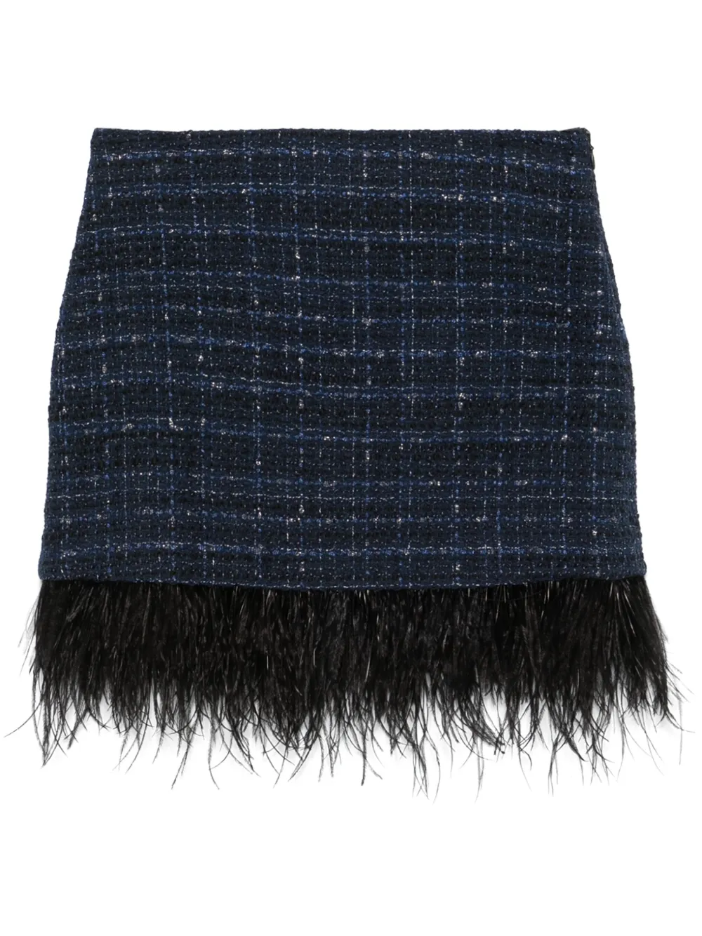 TWINSET feather-trim mini skirt - Blu