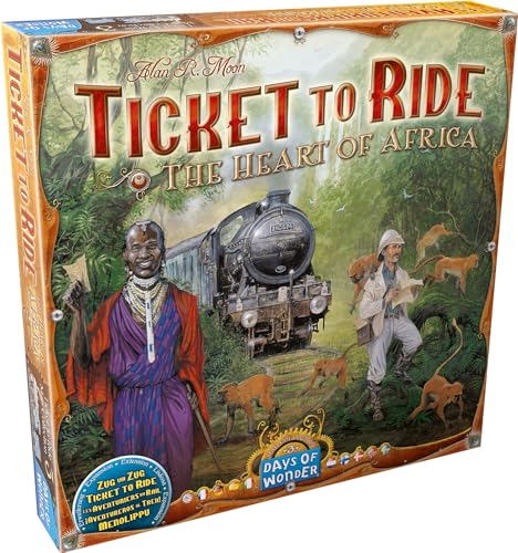 Days Of Wonder , Ticket To Ride The Heart Of Africa Board Game Expansion , Ages 8+ , For 2 To 5 Players , Average Playtime 30-60 Minutes