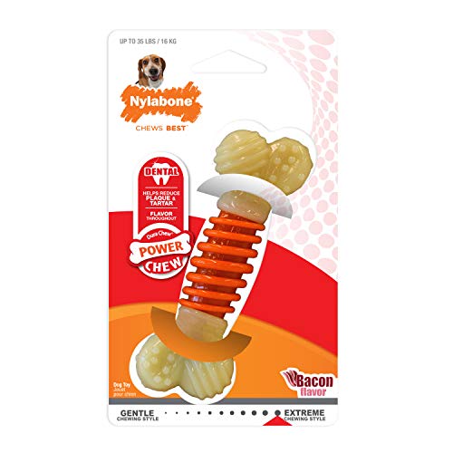 Nylabone Osso Masticabile Extreme Pro Action Chew Bone | Giocattolo Masticabile Per L'Igiene Dentale Dei Cani | Gusto Bacon | Medium | Per Cani Fino A