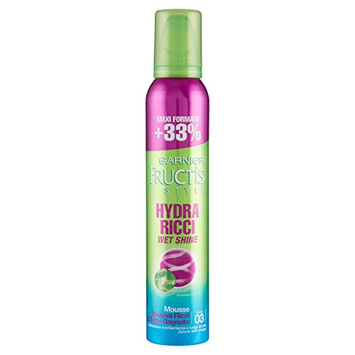 Garnier Fructis Hydra Ricci Wet Shine Mousse Ravviva Ricci Effetto Bagnato, 200 Ml
