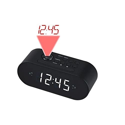 Denver Crp-717Black. Radio Sveglia Digitale Da Comodino Con Proiettore 180°. Display Led