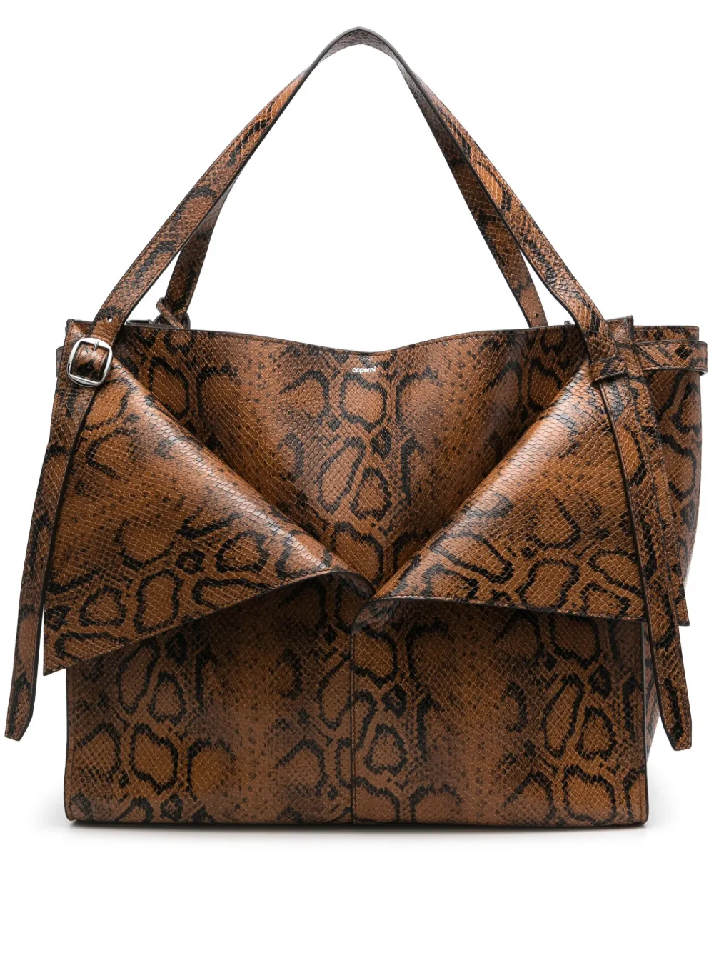 Coperni snakeskin-print belt cabas tote bag - Marrone