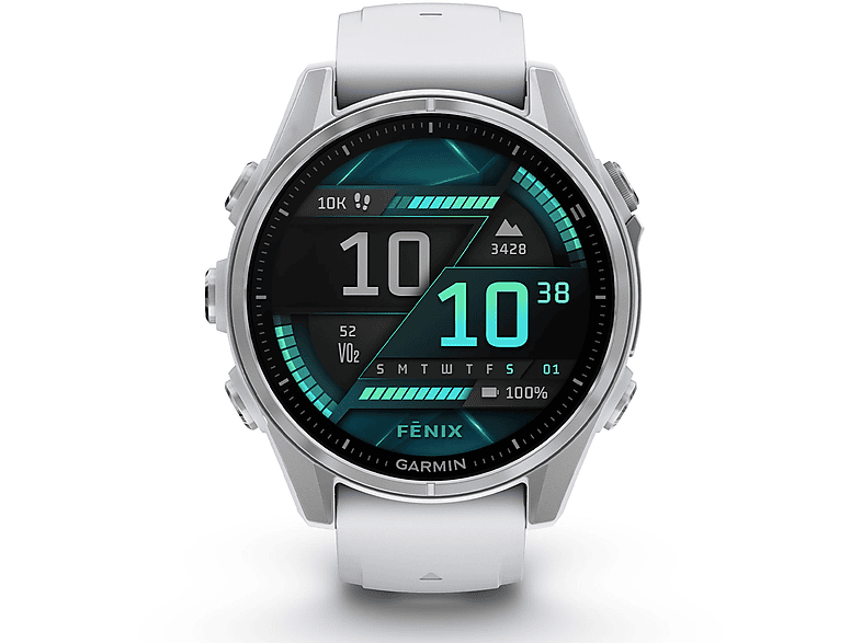 Smartwatch Garmin Fenix 8, 43Mm, Silver, Argento/Bianco