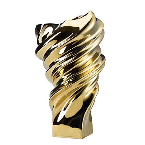 Vaso Squall Rosenthal Cm 32 Porcellana Oro