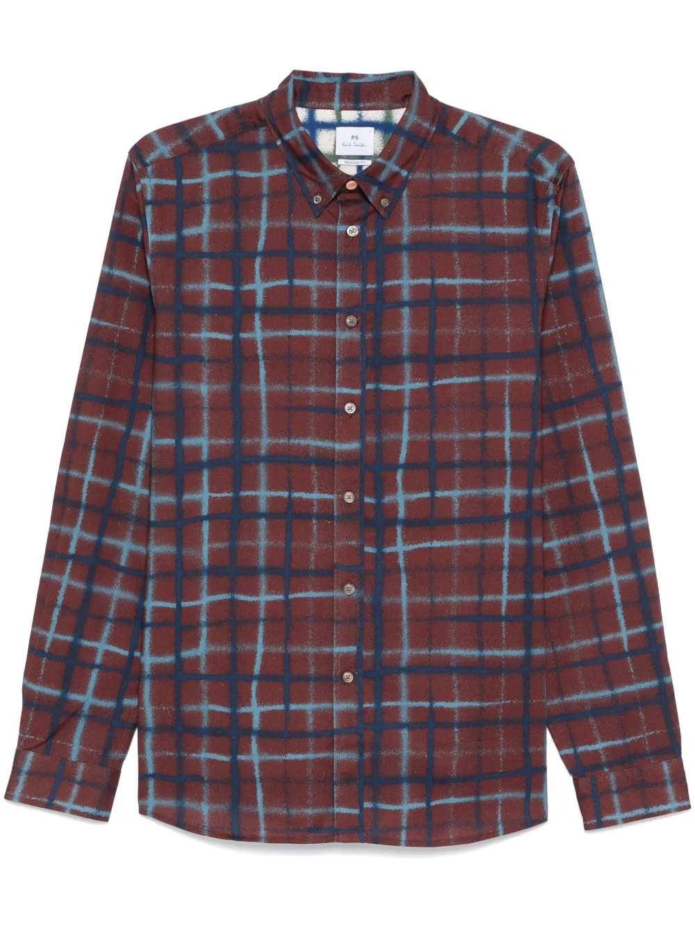 PS Paul Smith check-pattern shirt - Marrone