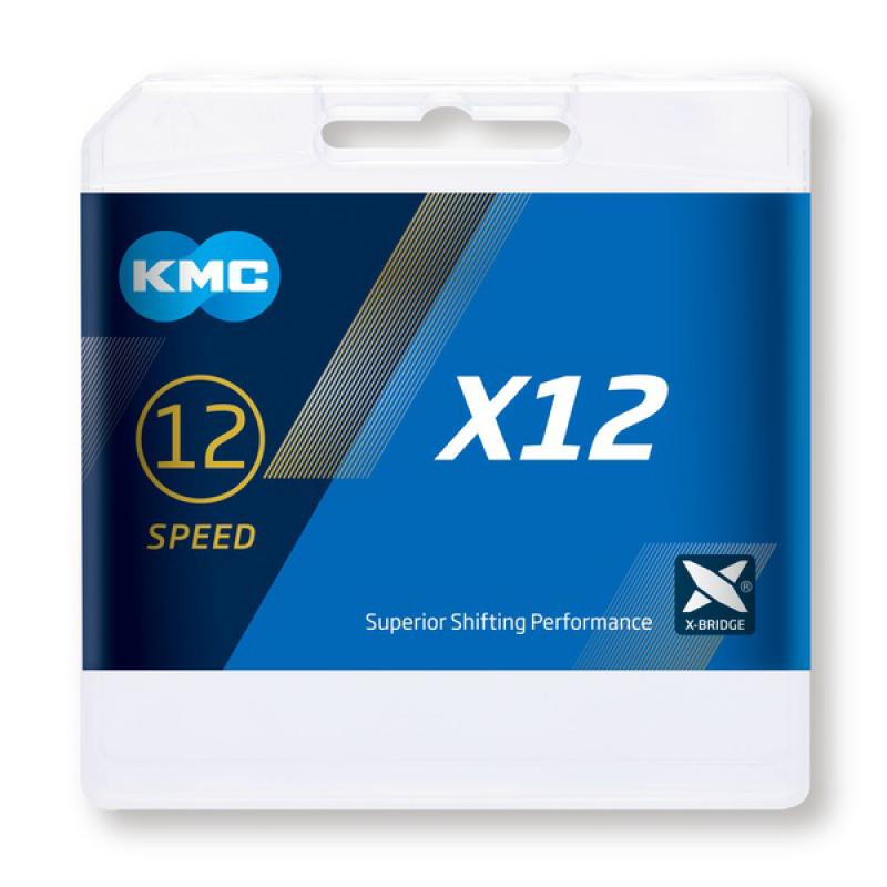 Kmc X12 | Cadena 12V 126 Eslabones  Plata  - Cadena 12 Velocidades Factor De Durabilidad 3 Terminacion En Color Plata Solo 268 Grs