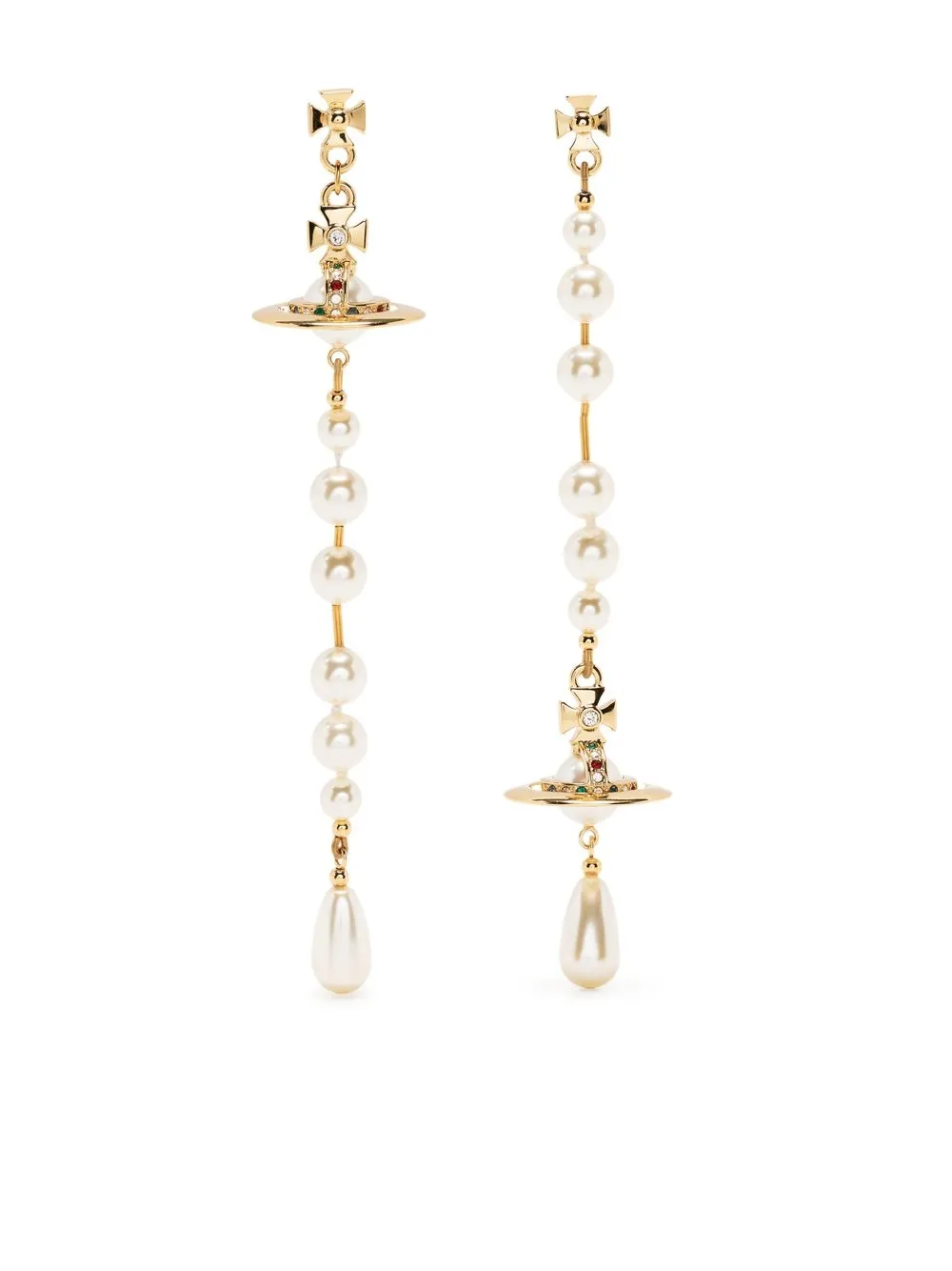 Vivienne Westwood Orecchini pendenti con finte perle - Oro