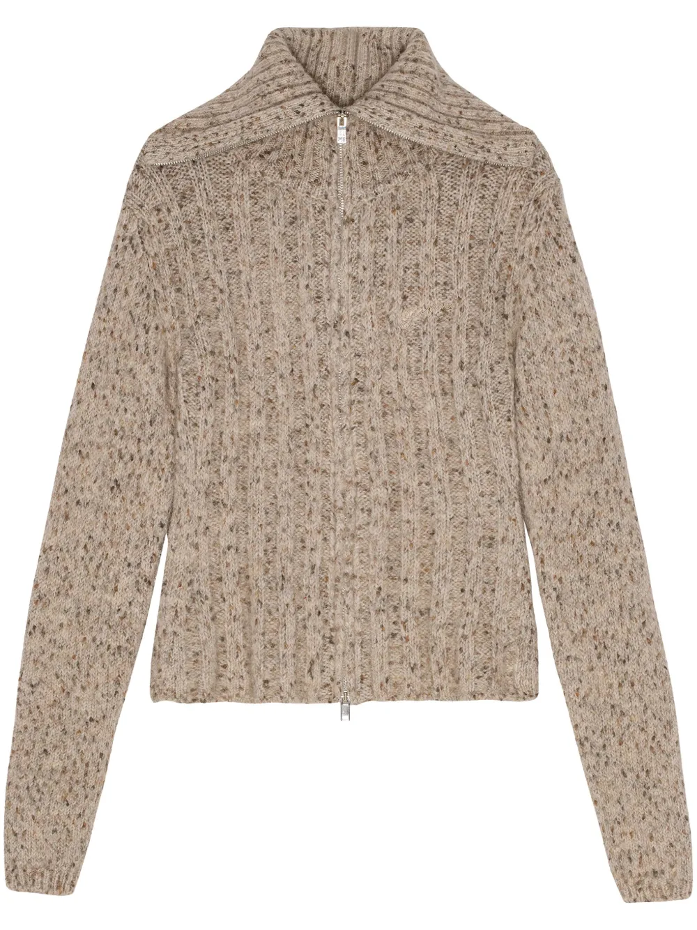 GANNI spread-collar cardigan - Toni neutri